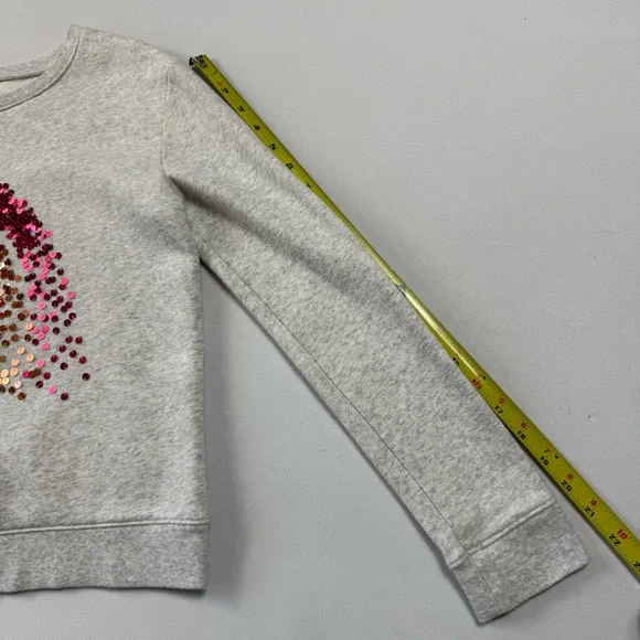 Jumping Beans Girls Size 12 Long Sleeve Gray Sweatshirt Sequin Rainbow Crewneck - Picture 8 of 8